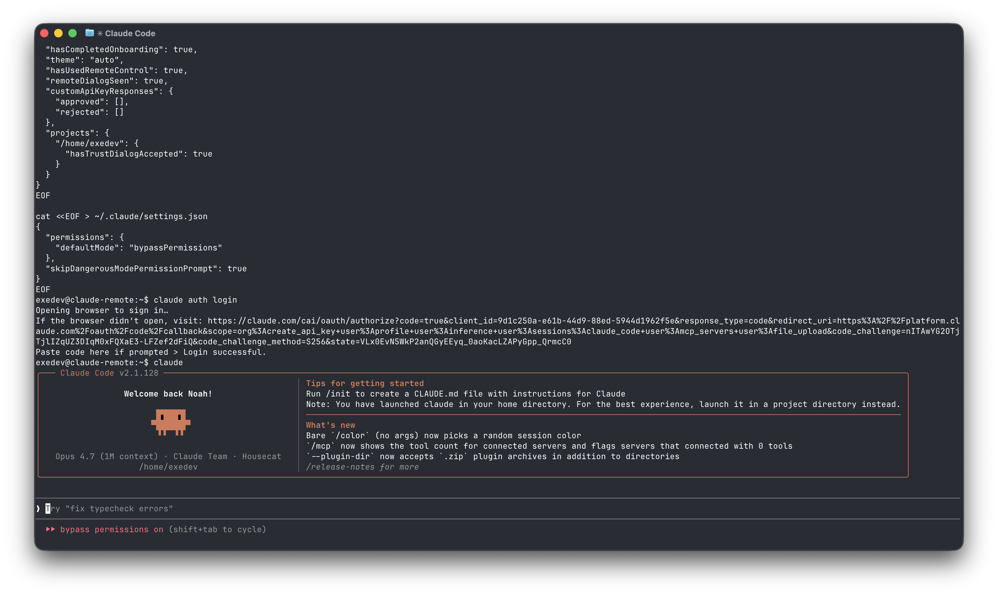 claude on a cloud computer with no setup and “bypass permissions on”